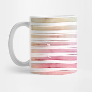 Rainbow Bright Pastel Watercolor Stripes and Lines Mug